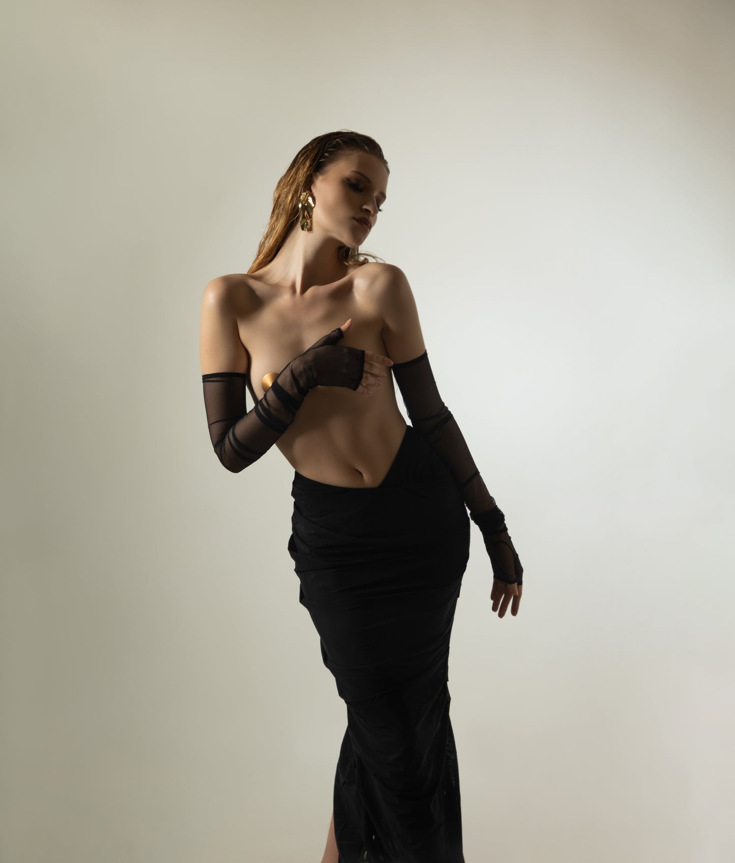 Wrap skirt black 2