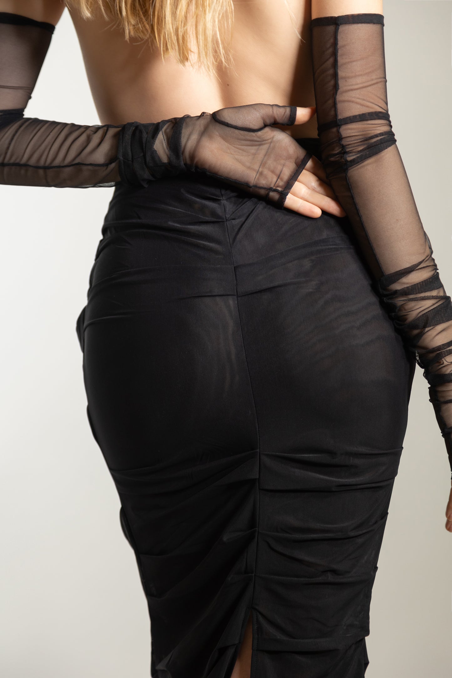 Wrap skirt black back