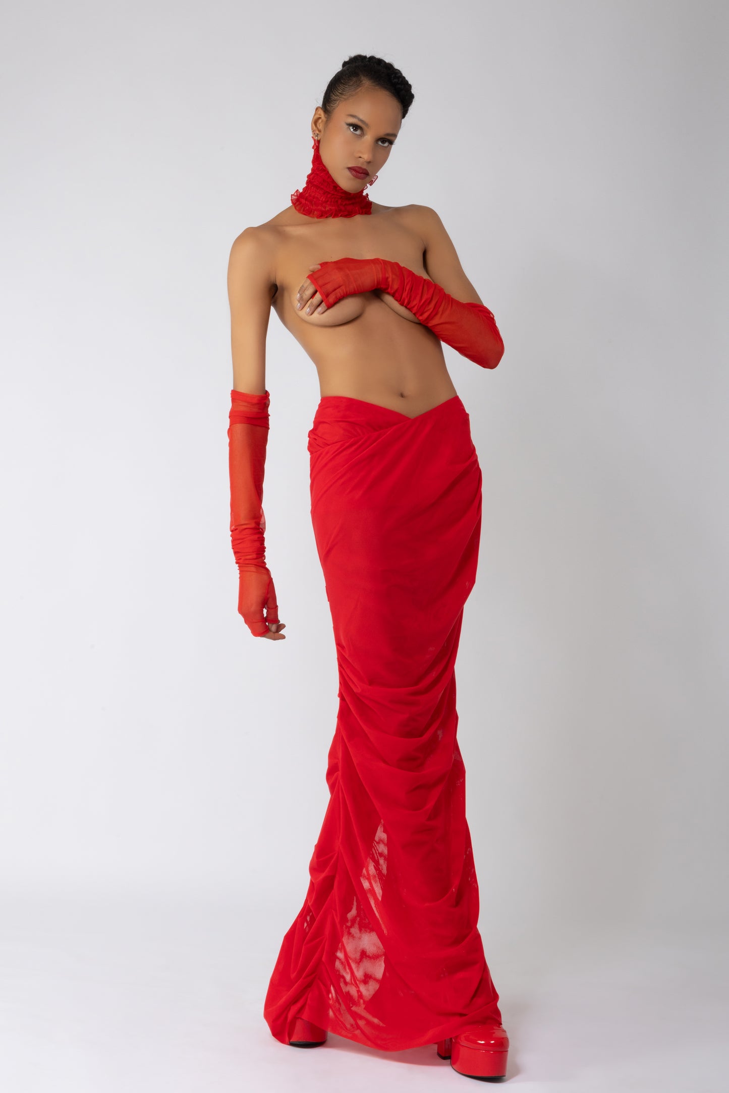 Wrap skirt red