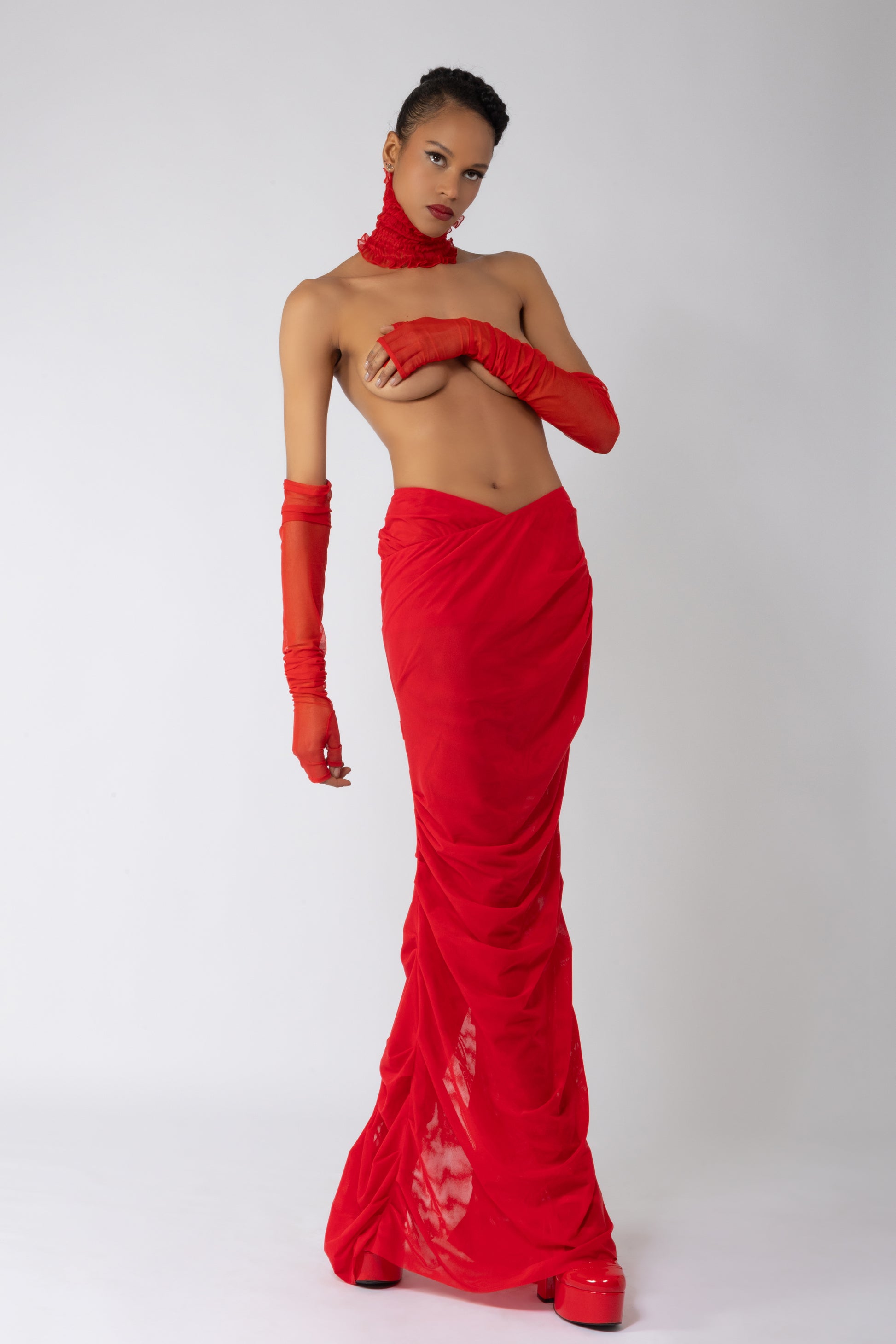 Wrap skirt red