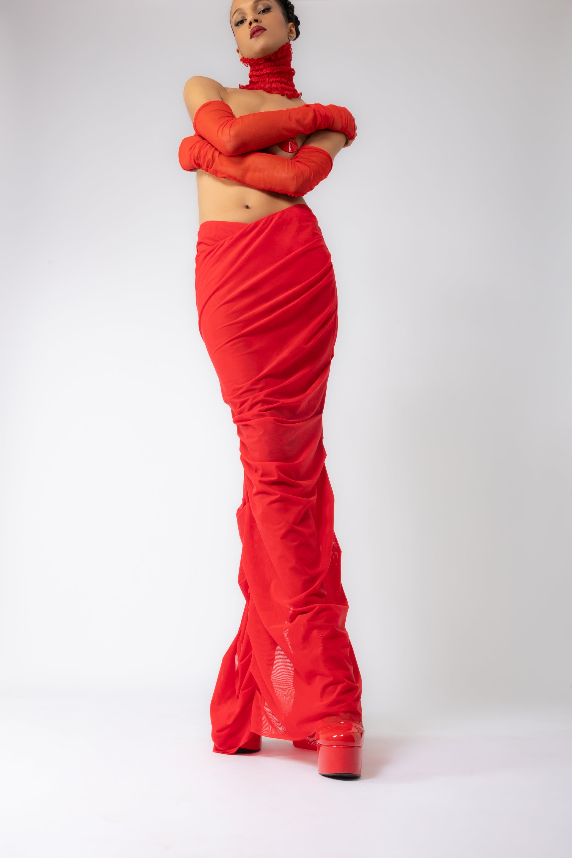 Wrap skirt red 2